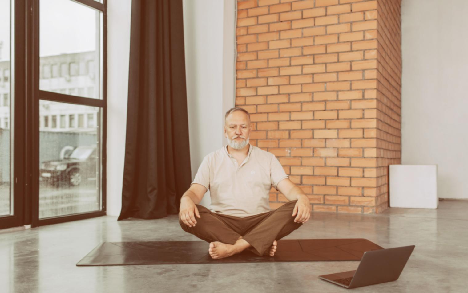 Athlete practicing yoga pose